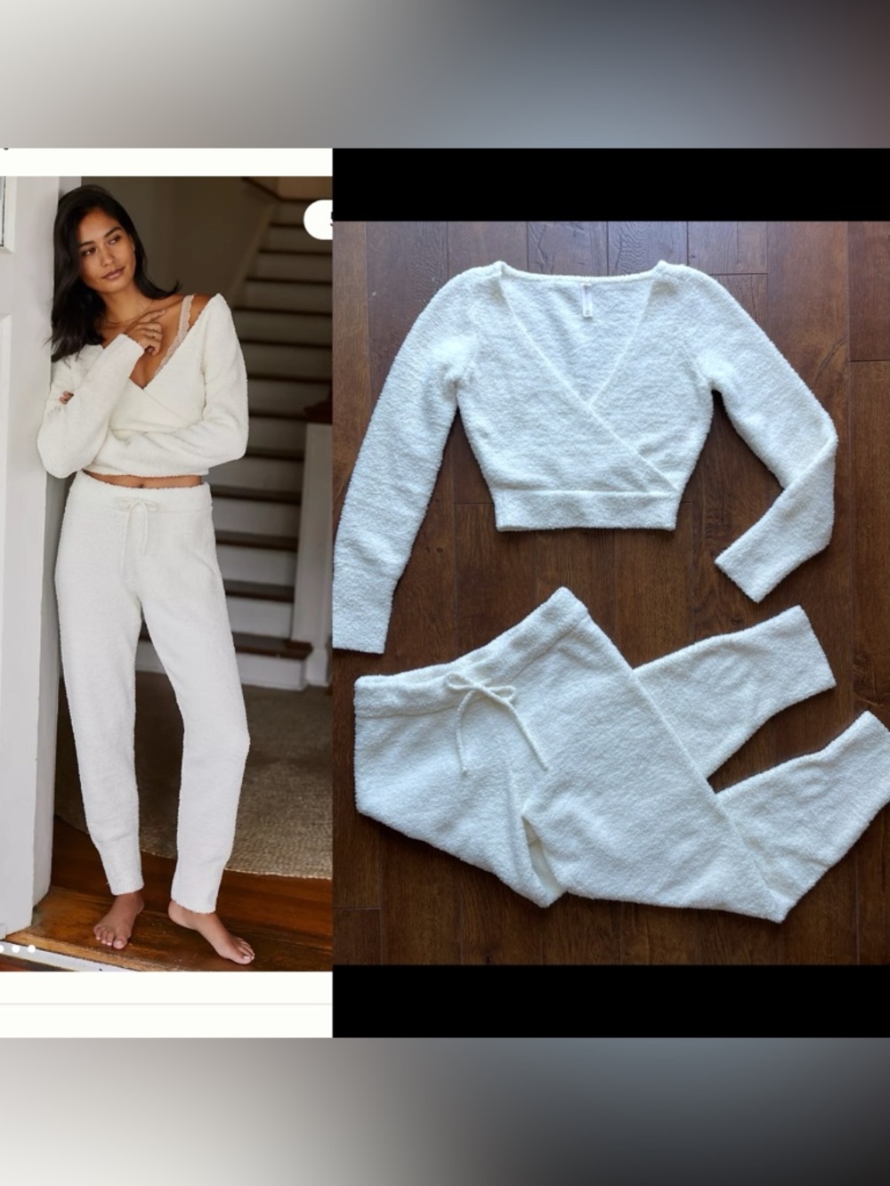 Anthropologie Daily Practice Cozy Crop Sweater Top and Pants Matching Set